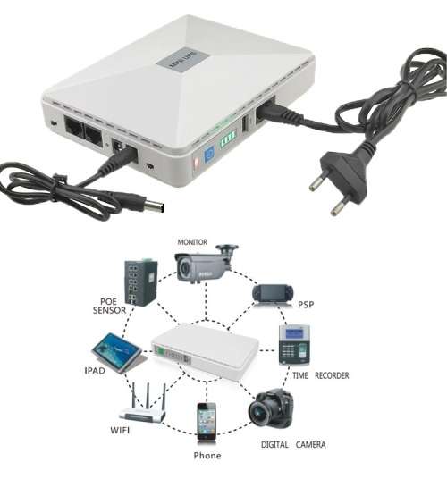 Mini UPS 8800mAh Portable Uninterruptible Power Supply Battery Back-Up. Collections allowed.