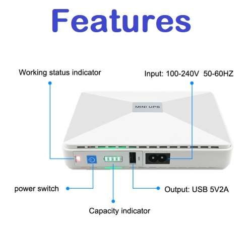Mini UPS 8800mAh Portable Uninterruptible Power Supply Battery Back-Up. Collections allowed.