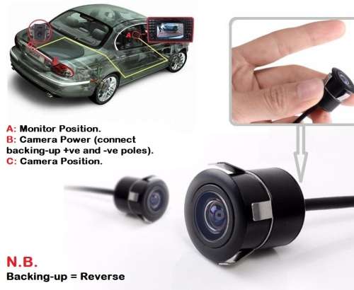 HD Wide Angle Car Rear View Reverse Parking Camera with CCD Technology. Collections allowed