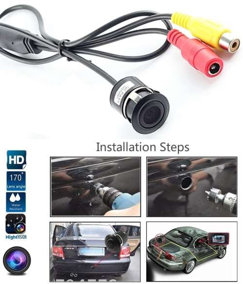 HD Wide Angle Car Rear View Reverse Parking Camera with CCD Technology. Collections allowed