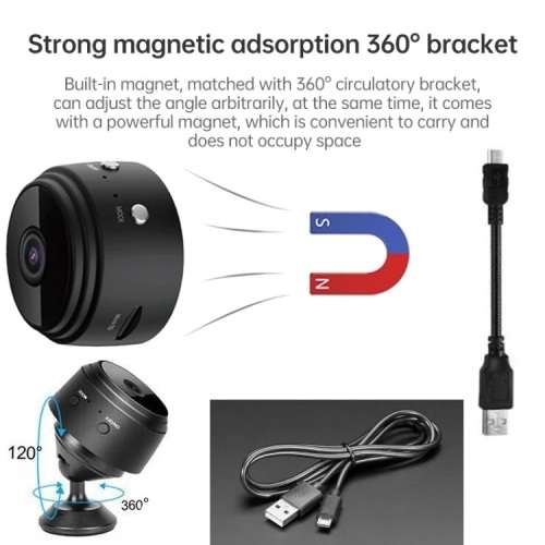 WiFi Miniature Spy HD Camera. Portable with Night Vision, Motion Sensor and more Collections Allowed