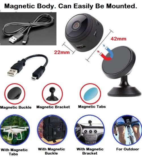 WiFi Miniature Spy HD Camera. Portable with Night Vision, Motion Sensor and more Collections Allowed