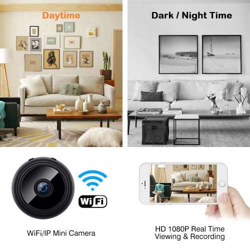WiFi Miniature Spy HD Camera. Portable with Night Vision, Motion Sensor and more Collections Allowed