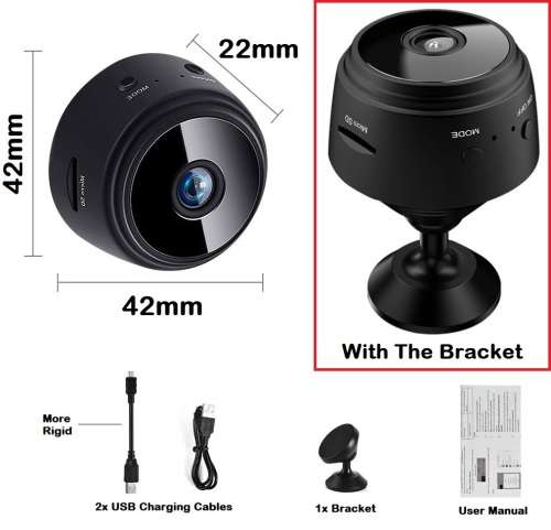 WiFi Miniature Spy HD Camera. Portable with Night Vision, Motion Sensor and more Collections Allowed