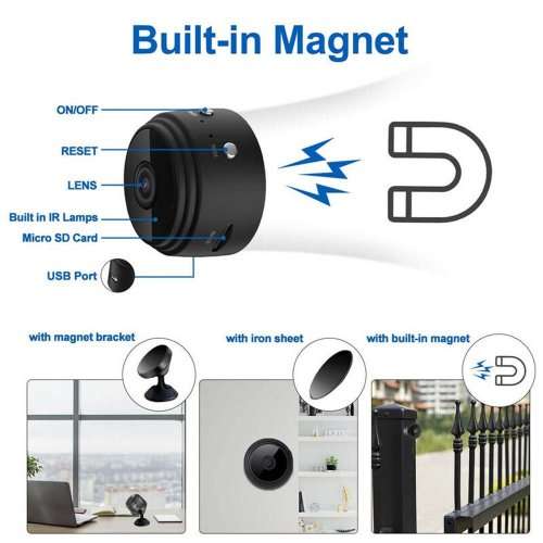 WiFi Miniature Spy HD Camera. Portable with Night Vision, Motion Sensor and more Collections Allowed