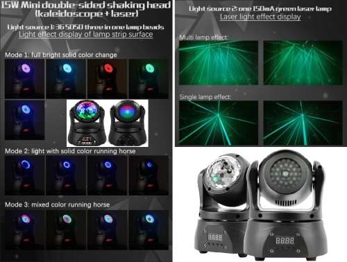 Professional RGBW LASER Disco Moving Head DBL Sided DMX512 Stage DJ Party Light. Collections Allowed
