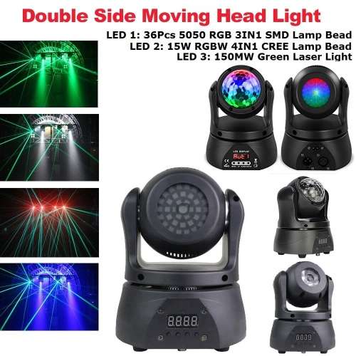 Professional RGBW LASER Disco Moving Head DBL Sided DMX512 Stage DJ Party Light. Collections Allowed