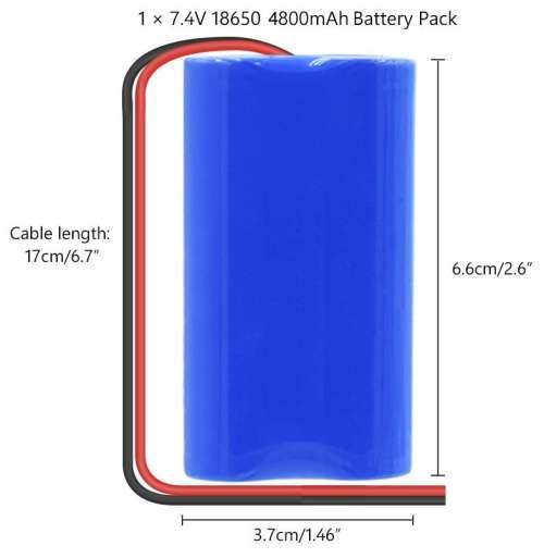 Rechargeable 18650 Battery Twin Pack 7.4V 2-Cells Pack Light Duty Applications. Collections allowed.