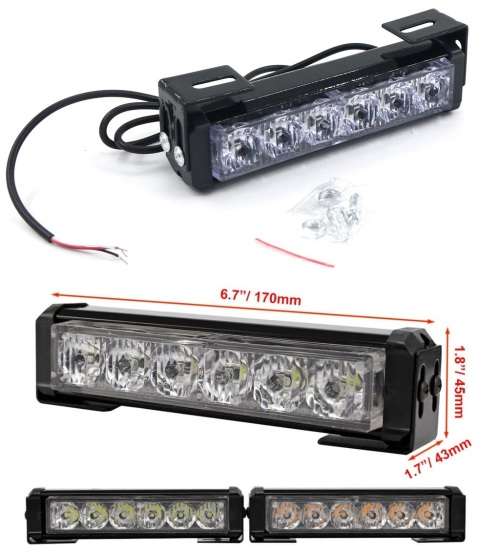 Amber + Cool White LED Flash Cluster Strobe Grille Lights 12V Set of 2 Panels. Collections allowed.