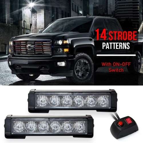 Amber + Cool White LED Flash Cluster Strobe Grille Lights 12V Set of 2 Panels. Collections allowed.