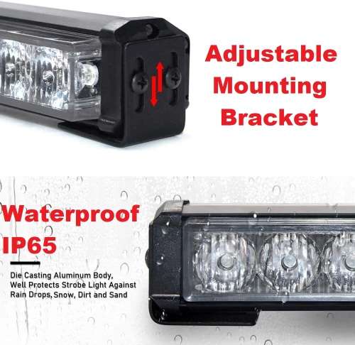 Amber + Cool White LED Flash Cluster Strobe Grille Lights 12V Set of 2 Panels. Collections allowed.