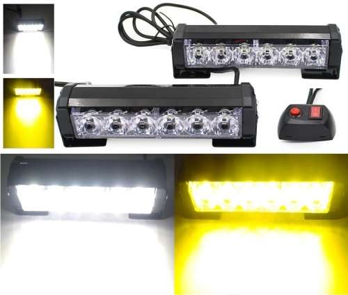 Amber + Cool White LED Flash Cluster Strobe Grille Lights 12V Set of 2 Panels. Collections allowed.