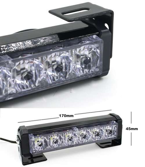Amber + Cool White LED Flash Cluster Strobe Grille Lights 12V Set of 2 Panels. Collections allowed.