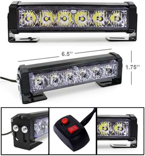 Amber + Cool White LED Flash Cluster Strobe Grille Lights 12V Set of 2 Panels. Collections allowed.