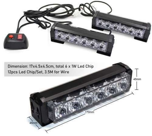 Amber + Cool White LED Flash Cluster Strobe Grille Lights 12V Set of 2 Panels. Collections allowed.