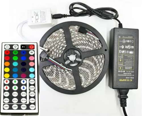 LED Strip Lights: 5-metre RGB Rolls with Adapter + Driver and Remote Control Kit Collections Allowed