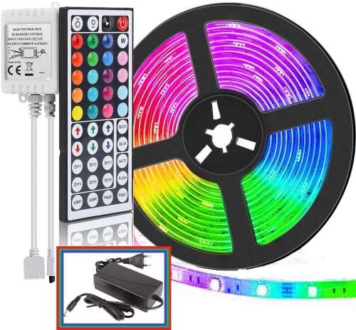 LED Strip Lights: 5-metre RGB Rolls with Adapter + Driver and Remote Control Kit Collections Allowed
