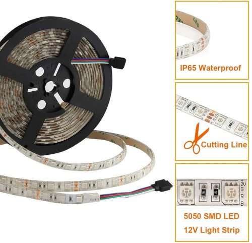 LED Strip Lights: 5-metre RGB Rolls with Adapter + Driver and Remote Control Kit Collections Allowed