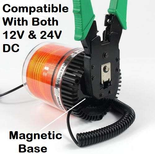 LED Magnetic Warning Strobe Flash Beacon Light Orange / Amber 12V/24V DC. Collections are allowed.