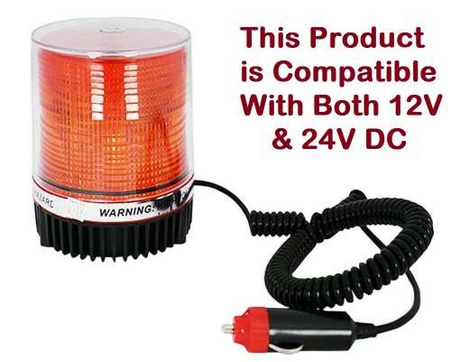 LED Magnetic Warning Strobe Flash Beacon Light Orange / Amber 12V/24V DC. Collections are allowed.