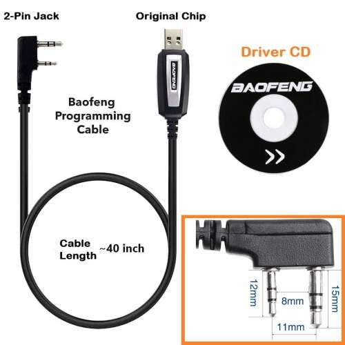 USB Programming Cable plus CD For Two-Way Walkie Talkie Radios / Transceivers. Collections allowed.