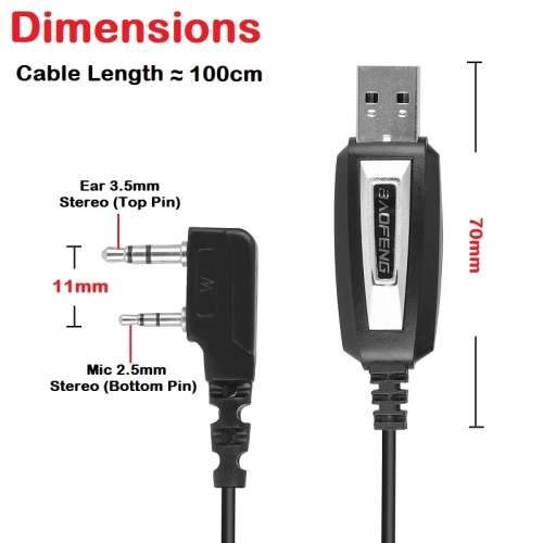 USB Programming Cable plus CD For Two-Way Walkie Talkie Radios / Transceivers. Collections allowed.