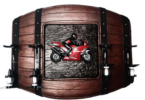 SuperBike Flat Barrel Liquor Dispensers with 4 Optic Sets. Brand New Products. Collections Allowed.