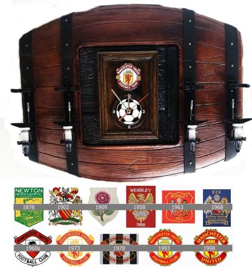 Manchester United FC Flat Barrel Liquor Dispensers with 4 Optic Sets. Brand New. Collections Allowed