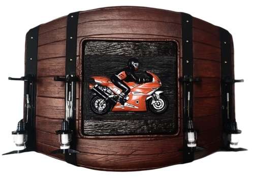 SuperBike Flat Barrel Liquor Dispensers with 4 Sets of Optics. Brand New. Collections Are Allowed.