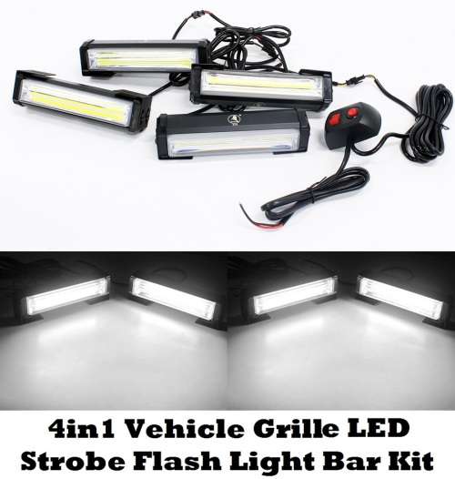 Cool White 4in1 Vehicle LED Strobe Flash Light Bar Kit. Collections allowed.