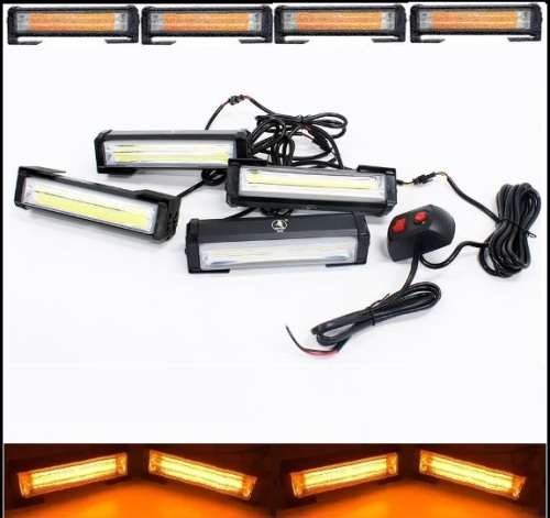 Amber Orange Yellow 4in1 Vehicle LED Cluster Strobe Flash Light Bar Kit. Collections are allowed.