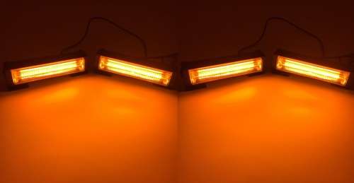Amber Orange Yellow 4in1 Vehicle LED Cluster Strobe Flash Light Bar Kit. Collections are allowed.
