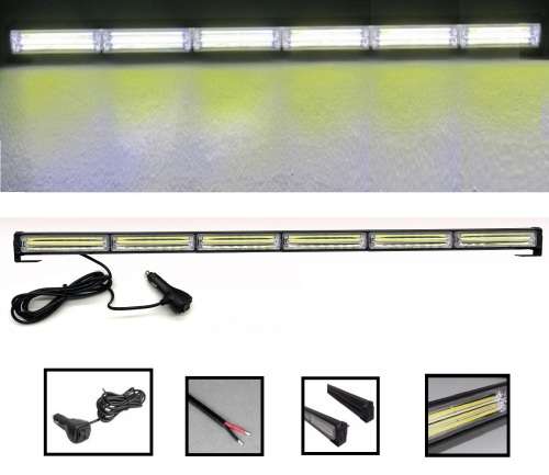 Cool White COB LED Vehicle Strobe Flash Light Bar. Cigarette Adapter Plug Type. Collections Allowed.