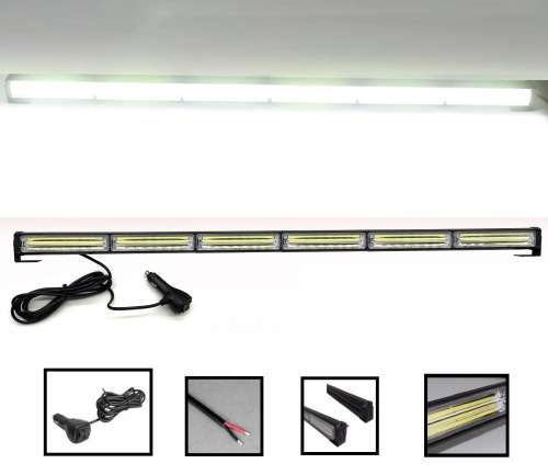 Cool White COB LED Vehicle Strobe Flash Light Bar. Cigarette Adapter Plug Type. Collections Allowed.