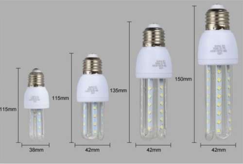 Glass Covered Corn U-Shape Eenergy Saver LED Light Bulbs 220V In E27 and B22. Collections allowed