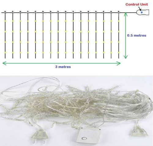 LED Decorative Fairy Curtain Lights Waterproof 220V AC in RGB. Collections are allowed.