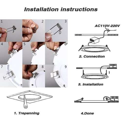 24W / 25W 220V LED Panel Ceiling Light Complete with Fittings and Driver /PSU. Collections allowed.