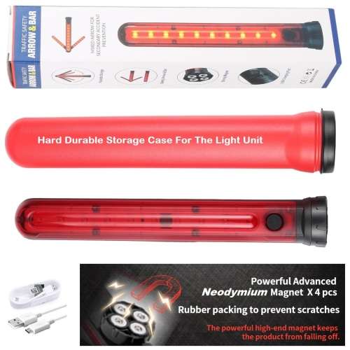 Flash Strobe Warning Traffic Wand Light, Magnetic, Unfolding Rotating Blades. Collections Allowed