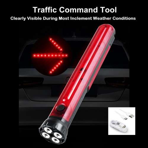 Flash Strobe Warning Traffic Wand Light, Magnetic, Unfolding Rotating Blades. Collections Allowed