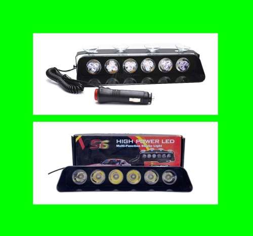 LED Windscreen Vehicle Strobe Dashboard Light Long 6LED Version. Collections Are Allowed.