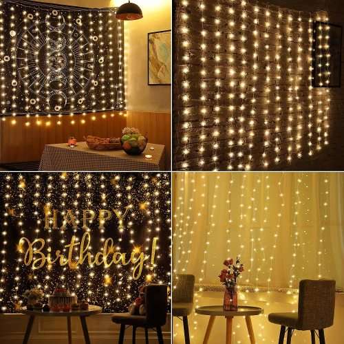 LED Decorative Fairy Curtain Lights Waterproof 220V AC in Warm White. Collections are allowed.