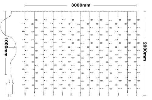 LED Decorative Fairy Curtain Lights Waterproof 220V AC in Warm White. Collections are allowed.