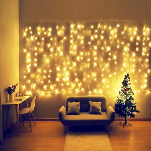 Warm White LED Decorative Fairy Curtain Lights Waterproof 220V AC. Collections are allowed.