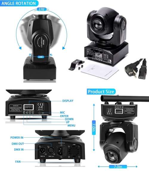 Professional Disco Moving Head GOBO Light DMX512 Stage Light, DJ Party Light. Collections Allowed.