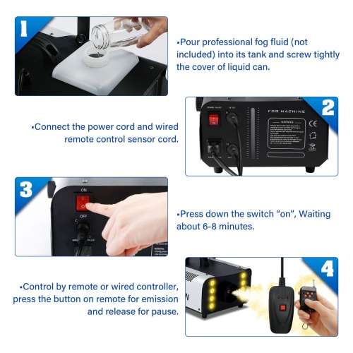 Heavy Duty Professional Smoke Fog Machine with RGB LEDs, Compact High Capacity. Collections Allowed.
