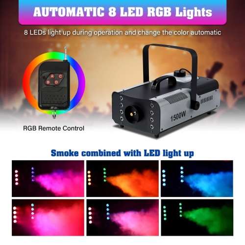 Heavy Duty Professional Smoke Fog Machine with RGB LEDs, Compact High Capacity. Collections Allowed.