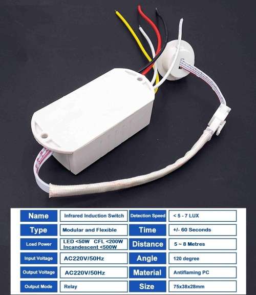 Special Offer: Infrared Tech Based Automatic Motion Sensor Induction Switch. Collections allowed
