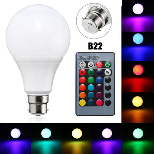 Colour Changing LED RGB Light Bulb with Wireless IR Remote Control. Collections are allowed.