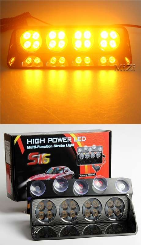 Vehicle Dashboard Windscreen Flash Strobe Orange Yellow Amber LED Dash Light Bar Collections Allowed