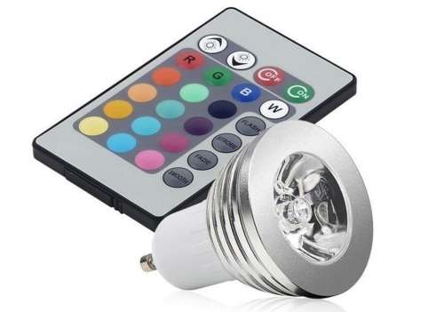 LED MULTI COLOUR RGB MAGIC SPOT/DOWN LIGHT BULB with REMOTE CONTROL. Collections are allowed.
